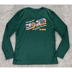 Recover Performance Top Womens L Green Big Sur International Marathon‎ Tee NWOT